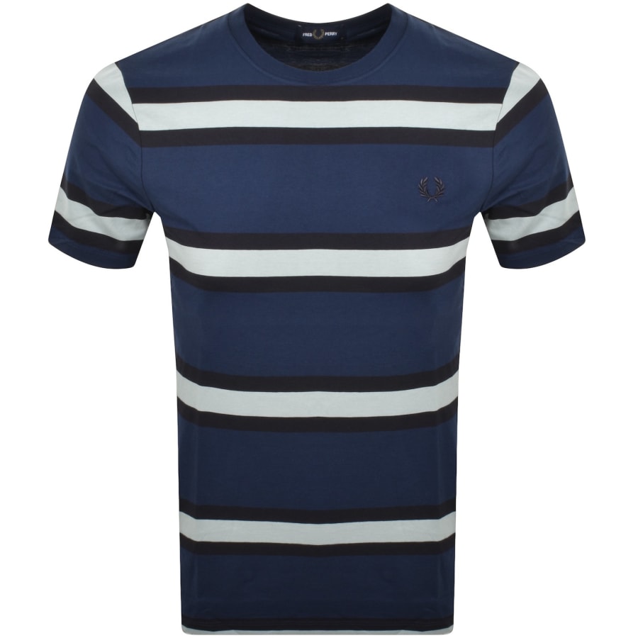 ★FRED PERRY★ Sport Bold Stripe T-Shirt Tennis Blue AFPM251 Fred Perry Stripe T Shirt Tennis Blue | Mainline Menswear